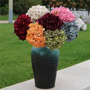 Nowe sztuczne kwiaty vintage jedwabne hortensje bukiet ślubne dekoracyjne fałszywe rośliny wazon na świąteczny dekoracji domu i ogrodu