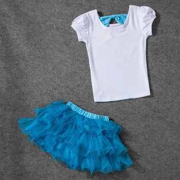 Nowe zamówienie dziewczyny Syrena sukienka dziecięca impreza Vestidos cosplay dla dzieci 2 szt. Komplet dziewczyna księżniczka dzieci paczka letnia koszulka dla Dzieci sukienki