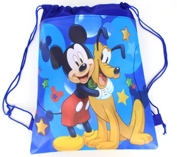 Nowy Disney Mickey Minnie Mouse włóknina pasek plecak prezent torba Torba do przechowywania dzieci chłopiec dziewczynka rzecz torby szkolne artykuły świąteczne akcesoria
