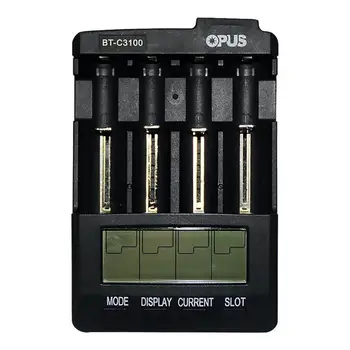 Nowy OPUS BT-C3100 Li-ion Battery Charger NiMH Battery Charger V2.2 uniwersalny cztery gniazda LCD Smart Rechargeable Battery Charger