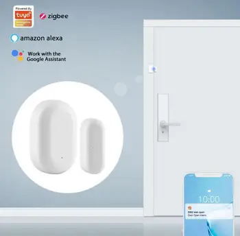 Nowy ZigBee Window Door Gate Sensor Detector Smart Life Tuya App Smart Home Security Działa Z Alexa Google Home Assistant