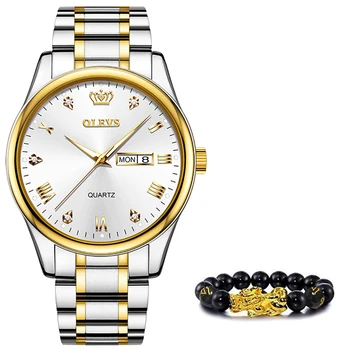 OLEVS zegarki męskie luksusowe Sportowe kwarcowy zegarek top marka ze stali nierdzewnej wodoodporny zegarek Relogio Masculino prezenty dla mężczyzn