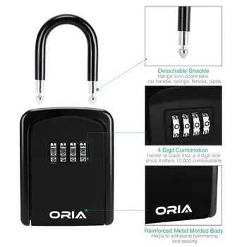 ORIA Key Lock Box ścienny klucz sejf wodoodporna 4 znakowy klucz połączenie przechowywanie zamku Box kryty basen uchwyt klucza