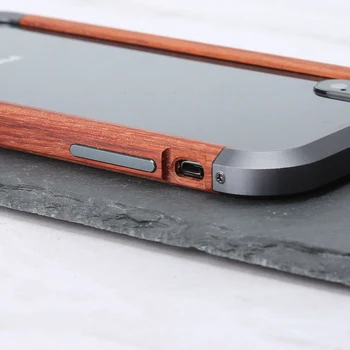 Odporne na uderzenia etui do telefonów iPhone xr x xs max 11 pro max 7 8 plus SE 2020 aluminiowa rama + zderzak z naturalnego drewna urządzony w luksusowym etui