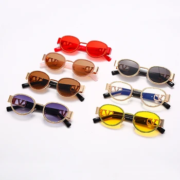 Okrągły diament okulary mężczyźni 2020 nowe luksusowe kobiety owalne kryształowe drewniane modne okulary przeciwsłoneczne UV400 Gafas de sol mujer