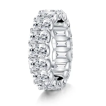 PANSYSEN obrączki stałe 925 srebro próby stworzony муассанит diament obrączki kobiety, sprzedaż Hurtowa biżuterii