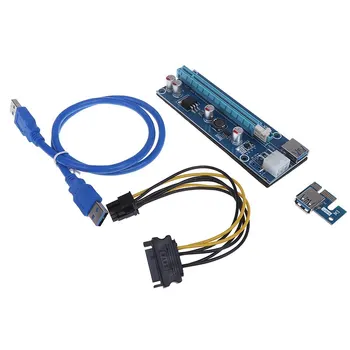 PCI-E 1X do 16X Riser Card PCIE USB3.0 SATA Extension Adapter Card kabel zasilający