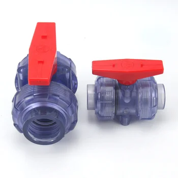 PVC/PP zawór kulowy zawór przyłączeniowy PVC wodociąg złącze wody wąż okucia przesuwne zawór odcinający 1 szt.