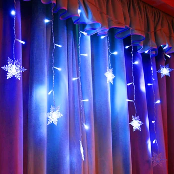 Pamięć 8 tryb migające światło wodoodporny święto odkryty boże Narodzenie Śnieżynka LED kurtyna wiersz partia, która jest podłączana fala wspaniałe światło D30