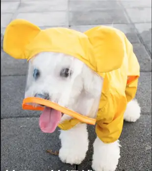 Pies płaszcz all inclusive kreskówka wodoodporny Teddy cztery stopy poncho pies płaszcz dla małych szczeniąt psów jesień i zima