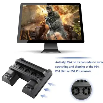 Pionowa podstawka EastVita z wentylatorem chłodzącym i dwoma kontrolerami stacja ładująca dla PS4/PS4 Slim/PS4 Pro r40