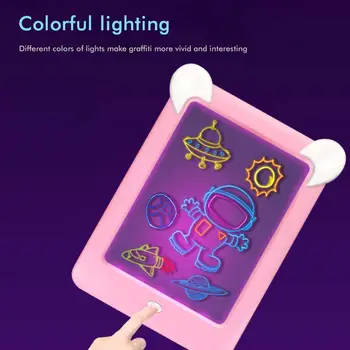 Plac elektroniczna tablica do rysowania, zabawki 14 szt./kpl. 3D Light Luminous Craft Handwriting Pad Puzzle zabawki edukacyjne dla dzieci, prezenty