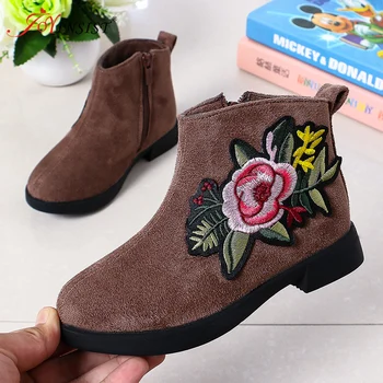 Plac sztuczna skóra wodoodporna Martin buty jesień zima 2020 dziewczyny buty kwiat pojedyncze buty Codzienne buty