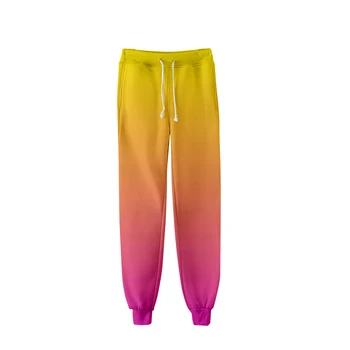Plus rozmiar kolorowy gradient garnitur 3d Biegacz spodnie spodnie mężczyźni kobiety długie luźne spodnie Rainbow fajne 3D fitness spodnie sportowe spodnie