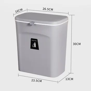 Podwieszany pojemnik na śmieci do kuchennych drzwi szafy z pokrywą ścienny licznik pojemnik na śmieci kosze na śmieci z tworzyw sztucznych