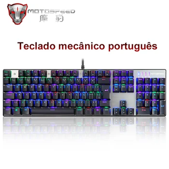 Portugalia/angielski Motospeed CK104 RGB plac mechaniczna klawiatura 104 klawisze, podświetlenie led USB przewodowa klawiatura do KOMPUTERÓW pc gamer