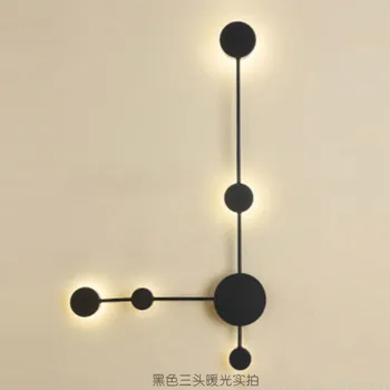 Postmodernistyczny Kreatywna Linia Kinkiet Czarne Złoto Geometryczne Kinkiety Salon Projektant Sypialnia Szafki Ścienne