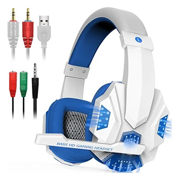 Profesjonalny zestaw słuchawkowy led gier słuchawki do komputera PS4 regulowany bas stereo PC przewodowy zestaw słuchawkowy z mikrofonem prezenty