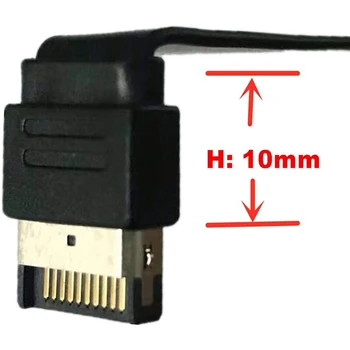 Przedłużacz 80cm kolektora płyty głównej przedniego panelu USB C, średnica USB 3.1 10G Gen 2 A-Key męski port