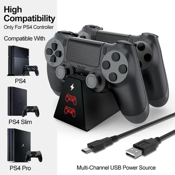 Przenośna ładowarka podwójna stacja dokująca z funkcją ładowania Playstation 4 gry na PS4 Pro Slim Console joystick stoisko kontroler