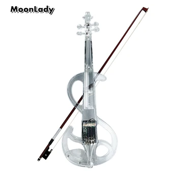 Przezroczysta elektryczne Skrzypce wysokiej jakości plastikowe instrumenty muzyczne Kryształ klasyczne instrumenty Strunowe skrzypce z futerałem na skrzypce
