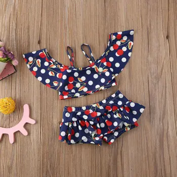 Pudcoco Kids Baby Polka-dot Bikinis Summer Girl Swimwear Baby Swimsuit stroje kąpielowe strój kąpielowy Baby Girls Clothes 0-4Years