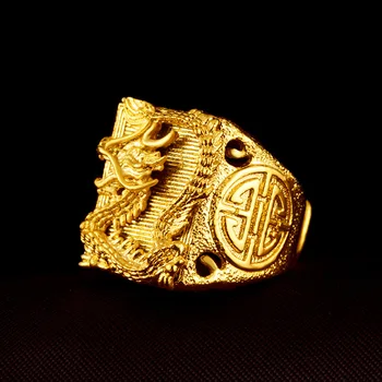 Punk Rock Dragon Fashion Men 's Women Ring Luxury Gold Color Resizeable Finger Jewelry Never Fade Wholesale 2019