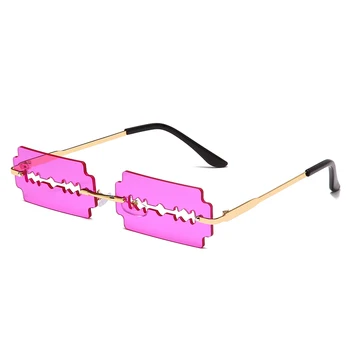 Puste metalowe okulary projektant marki kobiety vintage okulary bez oprawek moda małe ramki retro okulary przeciwsłoneczne UV400 okulary