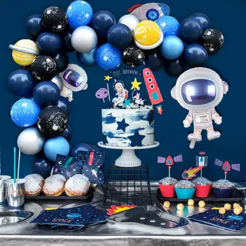 QIFU kosmonauta temat balon garland Galaktyka kosmos partia kosmonauta rakieta Planeta balony z Okazji Urodzin wystrój dzieci
