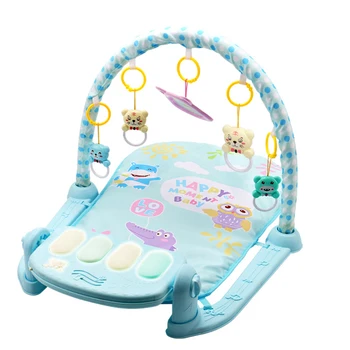 QWZ 3 w 1 Baby Play Mat Baby Gym Toys miękkie oświetlenie grzechotki zabawki muzyczne dla dzieci, zabawki Edukacyjne grać na pianinie siłownia prezenty dla dzieci