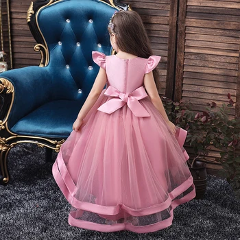 Różowe Sukienki Dla Dziewczynek Na Wesele Tiul Koronki Suknia Dla Dziewczyn Uroczysty Świąteczny Strój Dziecięcy Kostium Księżniczki Dla Dzieci Nowy 2020