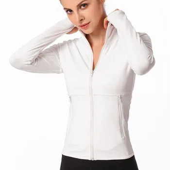 SALSPOR sportowe koszule damskie fitness jogging mocno na zamek z długim rękawem trening jogging stałe treningi sportowe koszule