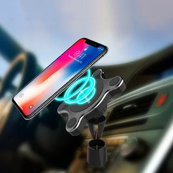Samochodowa mocowanie Qi bezprzewodowa ładowarka dla Samsung Galaxy S9 Note 9 bezprzewodowe ładowanie uchwyt samochodowy podstawka do telefonu iPhone XS MAX XR