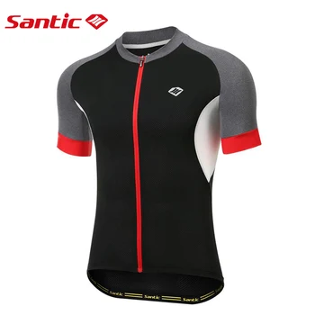 Santic męska jazda na Rowerze Jersey z długim rękawem rowerowe koszulki oddychające szybkoschnące rowerowe topy Pro Fit Road Bike MTB odzież sportowa