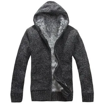 Scienwear 2020 Jesień Zima Man Sweter Na Zamek Otwarty Kaptur Sweter Męska Z Dzianiny Ciężka Extra Gruba Wełna Odzież Z Długim Rękawem