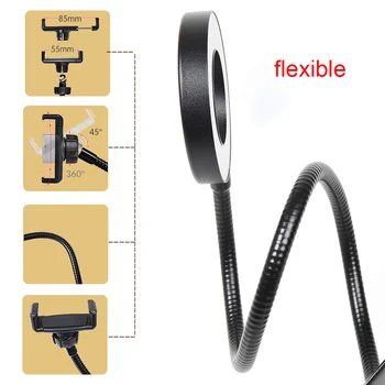 Selfie LED Ring Light with Cell Phone Mobile Holder Protable Fill Lamp for Youtube Live Stream Makeup Camera for Android Phone