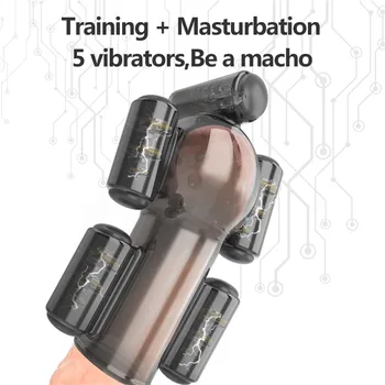 Sex shop cipki mężczyzna, męski masturbator trener 10 częstotliwościowa wibracje ćwiczenia dorosłych sex zabawki penisa dostawy H3