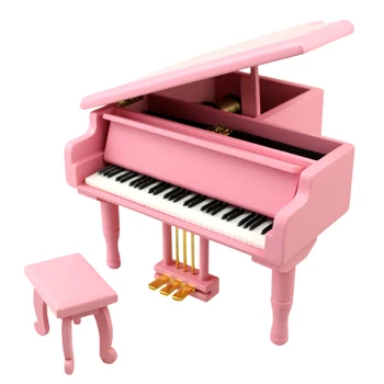 Sinzyo Wooden Grand Phantom Piano Shaped Box Music With Small Stolec Creative birthday Gift For Christmas/Valentine ' s day