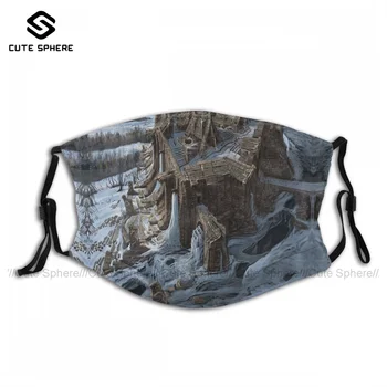Skyrim Face Mask Wzór Breathing Fashion Adults Cloth Twarzowy Mouth Mask With Filters