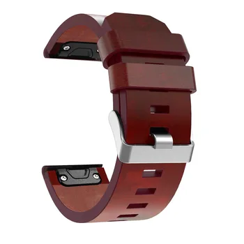Skórzany pasek do zegarka pasek Garmin Fenix 5X/5XPlus/3/3/6X Band Smart Watch 26mm Quick Fit Wristband bransoletka dla Fenix 6X