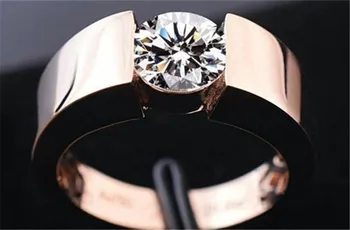 Solitaire Promise ring 2ct AAAAA Cz kamień kolor srebrny zaręczynowy pierścionek zaręczynowy Pierścień dla kobiet, mężczyzn palec biżuteria