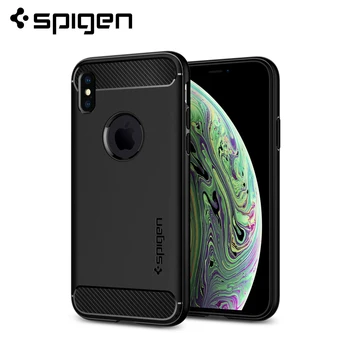 Spigen wytrzymały pancerz czarny mat Drop Resistance etui dla iPhone ' a XS / X / XR / XS Max