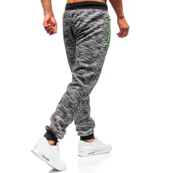 Spodnie dresowe mężczyźni bieganie codzienne temat sportowe spodnie oddychające średniej talii elastyczny sznurek dres kieszeń na zamek hip-hop spodnie