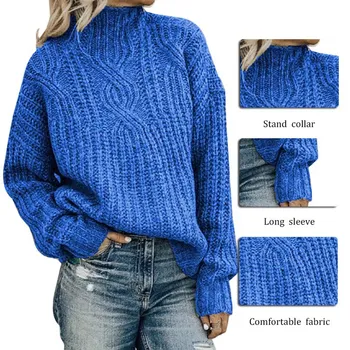 Sweter 2020 Damska golf twist top z dzianiny sweter damski sweter Feamle zimowa odzież swetry temat codziennych koszulki