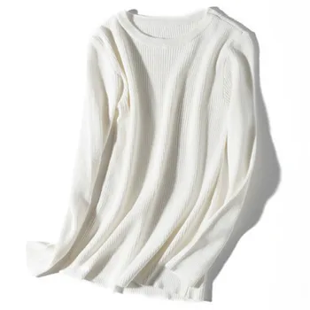 Swetry dla kobiet 2020 ciepłe zimowe szczyty odcinek cienkiej dzianiny dół koszulki sweter jesień casual z długim rękawem O-neck odzież Damska