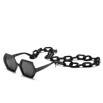 TEENYOUN 2020 Nowa moda poligon okulary Kobiety marka projektant duża ramka rocznika łańcuchy okulary kwadratowe okulary UV400