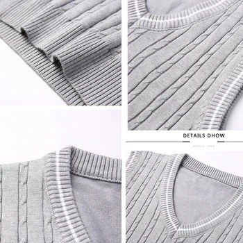 TFETTERS odzież Męska 2020 jesień zima Nowy klasyczny V-neck sweter bez rękawów męska bluza modne czarne cienkie swetry