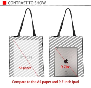 THIKIN Women Sheltie Printing Shopping Bag Ladies Foldable Shopper Bag for Female Canvas Shoulder Tote Bag wielokrotnego użytku Eko torba
