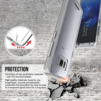 TOIKO Chiron Clear Case dla Samsung Galaxy S8 Plus odporna na wstrząsy przezroczysty telefon akcesoria pokrywa ochronna hybrydowy PC TPU Shell