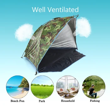 TOMSHOO Outdoor Tents Sports Sunshade Tent for Fishing Picnic Beach Park Camping Hiking Lightweight with carry bag storage tools